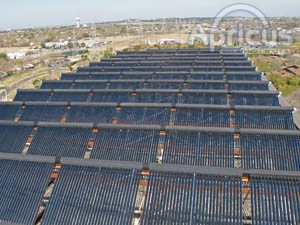 Apricus commercial solar water heating project at ARC Texas