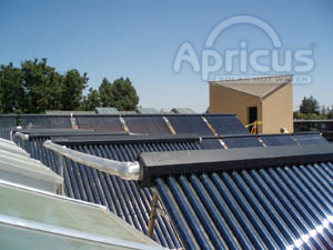 Apricus commercial solar water heating project at UC Davis College Dining Facility