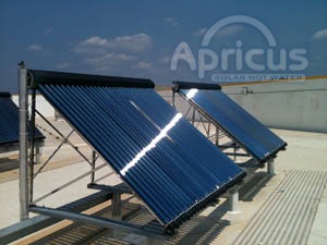 Apricus solar water heating commercial project in charlotte NC by Herlocker Mechanical
