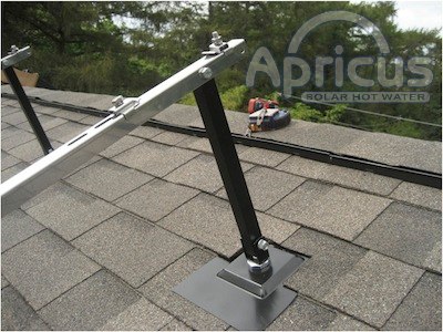 Apricus solar collector for water heating mounting frame