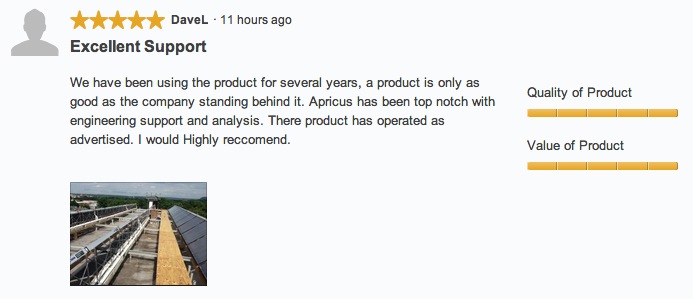 Apricus 5 star quality and service reviews