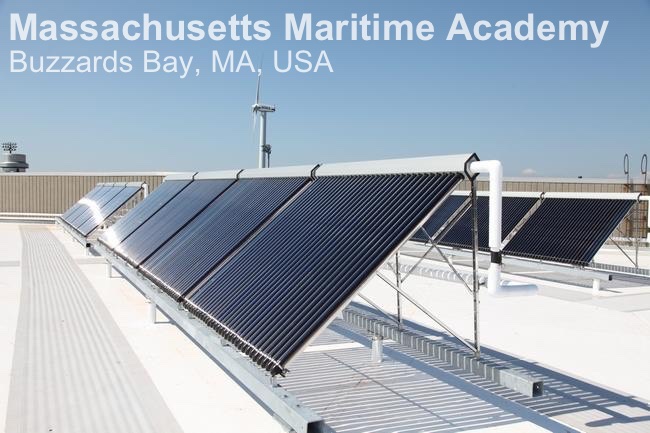 Apricus solar collector installation at Massachusetts Maritime Academy