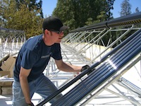 Apricus solar collector installation process in California