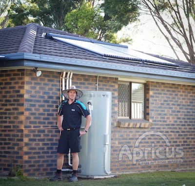 Apricus solar collectors for hot water installed by professionals